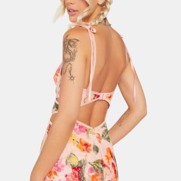For Love & Lemons Floral Lace Dascha Bustier Mini Dress Sz S - Picture 2 of 7